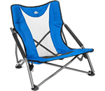 a person in a blue chair